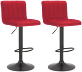 2er Set Barhocker Jamie Samt - rot