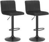 2er Set Barhocker Jamie Samt - schwarz