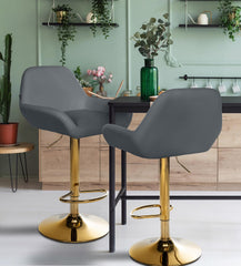 Barhocker Braga Gold Kunstleder - grau