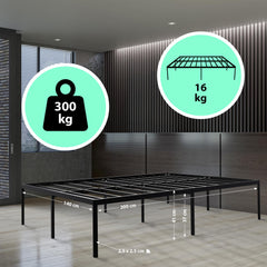 Metallbett Hamlin 200x140x41 cm - schwarz