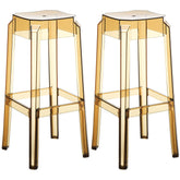 2er Set Barhocker Fox, transparent - bernstein by Dropshipping-Europe – Barhocker
