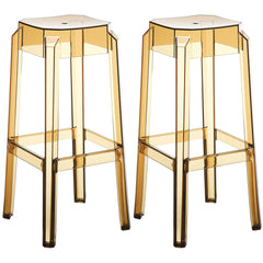 2er Set Barhocker Fox, transparent - bernstein by Dropshipping-Europe – Barhocker