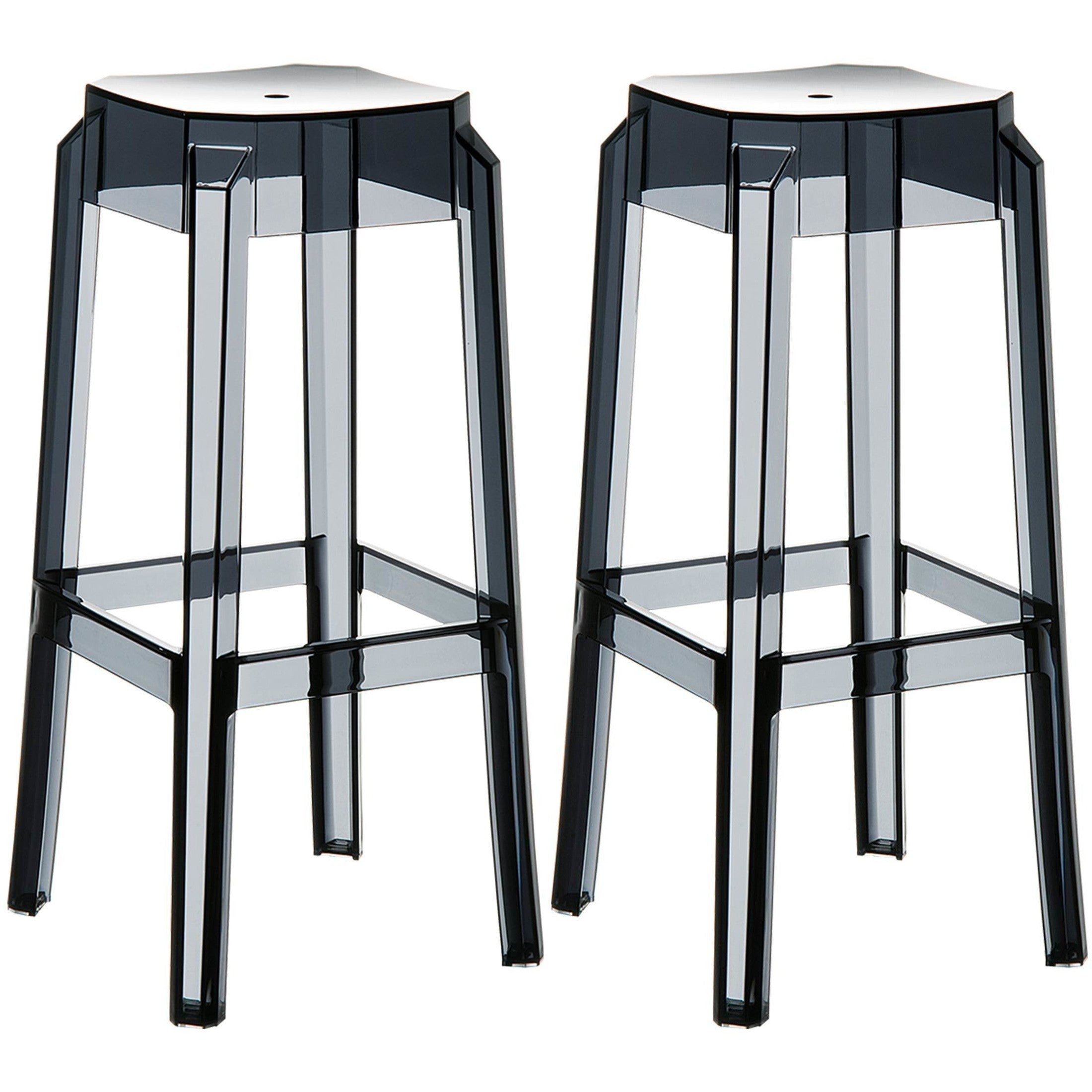 2er Set Barhocker Fox, transparent - schwarz by Dropshipping-Europe – Barhocker