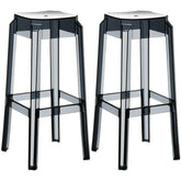 2er Set Barhocker Fox, transparent - schwarz by Dropshipping-Europe – Barhocker