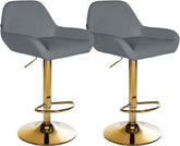 2er Set Barhocker Braga Gold Kunstleder - grau
