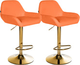 2er Set Barhocker Braga Gold Kunstleder - orange