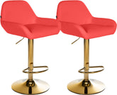 2er Set Barhocker Braga Gold Kunstleder - rot