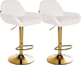 2er Set Barhocker Braga Gold Kunstleder - wei�