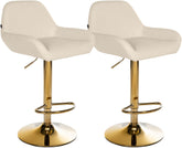 2er Set Barhocker Braga Gold Kunstleder - creme