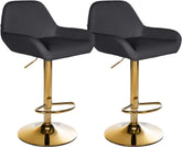 2er Set Barhocker Braga Gold Kunstleder - schwarz