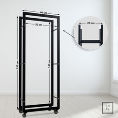Kaminholzst�nder Keri mit Rollen 25x60x150 - schwarz