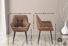 Esszimmerstuhl Roseville Stoff - taupe