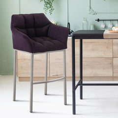 Barhocker Damaso E Stoff mit 4-Fuß Gestell - lila - InfinityMarket