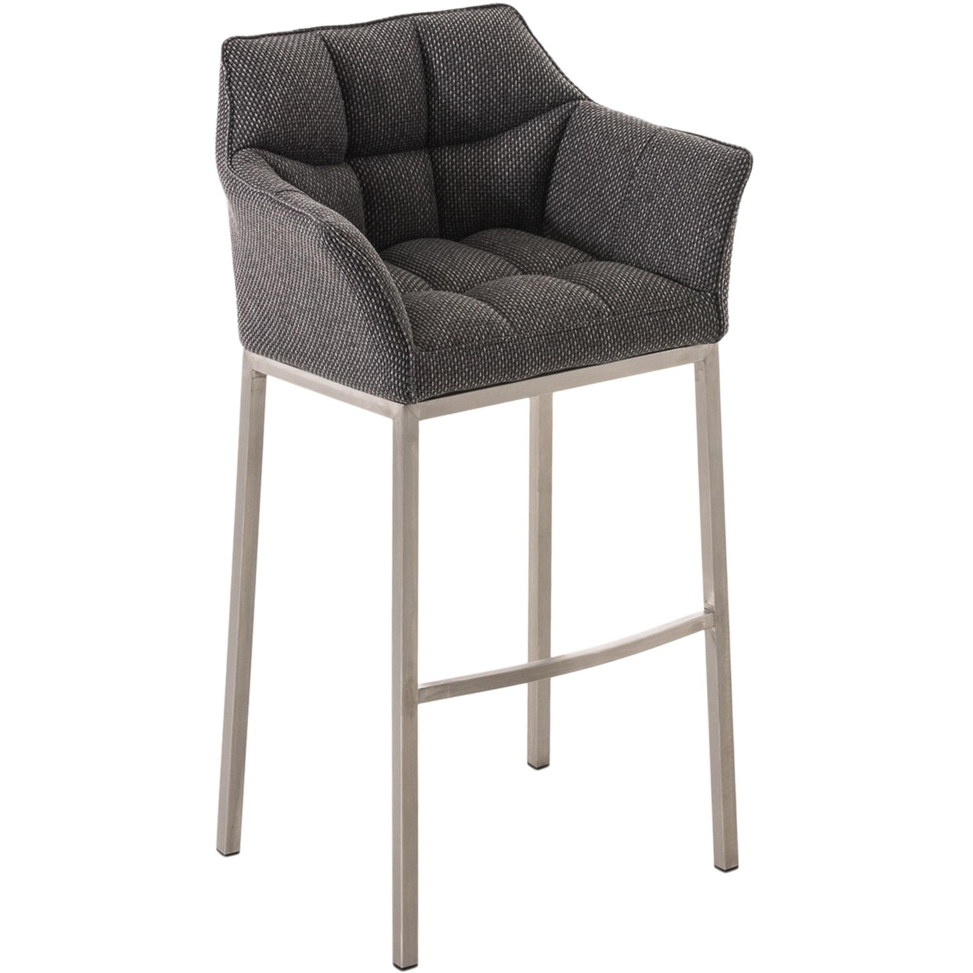 Barhocker Damaso E Stoff mit 4-Fuß Gestell - titangrau - InfinityMarket