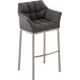 Barhocker Damaso E Stoff mit 4-Fuß Gestell - titangrau - InfinityMarket