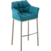 Barhocker Damaso E Stoff mit 4-Fuß Gestell - türkis - InfinityMarket