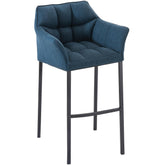 Barhocker Damaso B Stoff mit 4-Fuß Gestell - blau - InfinityMarket