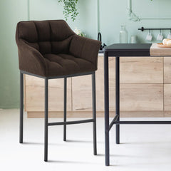 Barhocker Damaso B Stoff mit 4-Fuß Gestell - braun - InfinityMarket