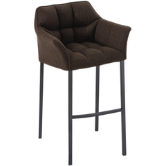 Barhocker Damaso B Stoff mit 4-Fuß Gestell - braun - InfinityMarket