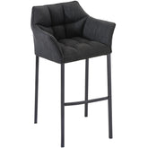 Barhocker Damaso B Stoff mit 4-Fuß Gestell - dunkelgrau - InfinityMarket