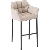Barhocker Damaso B Stoff mit 4-Fuß Gestell - elfenbein - InfinityMarket