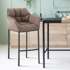Barhocker Damaso B Stoff mit 4-Fuß Gestell - terrabraun - InfinityMarket