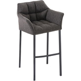Barhocker Damaso B Stoff mit 4-Fuß Gestell - titangrau - InfinityMarket