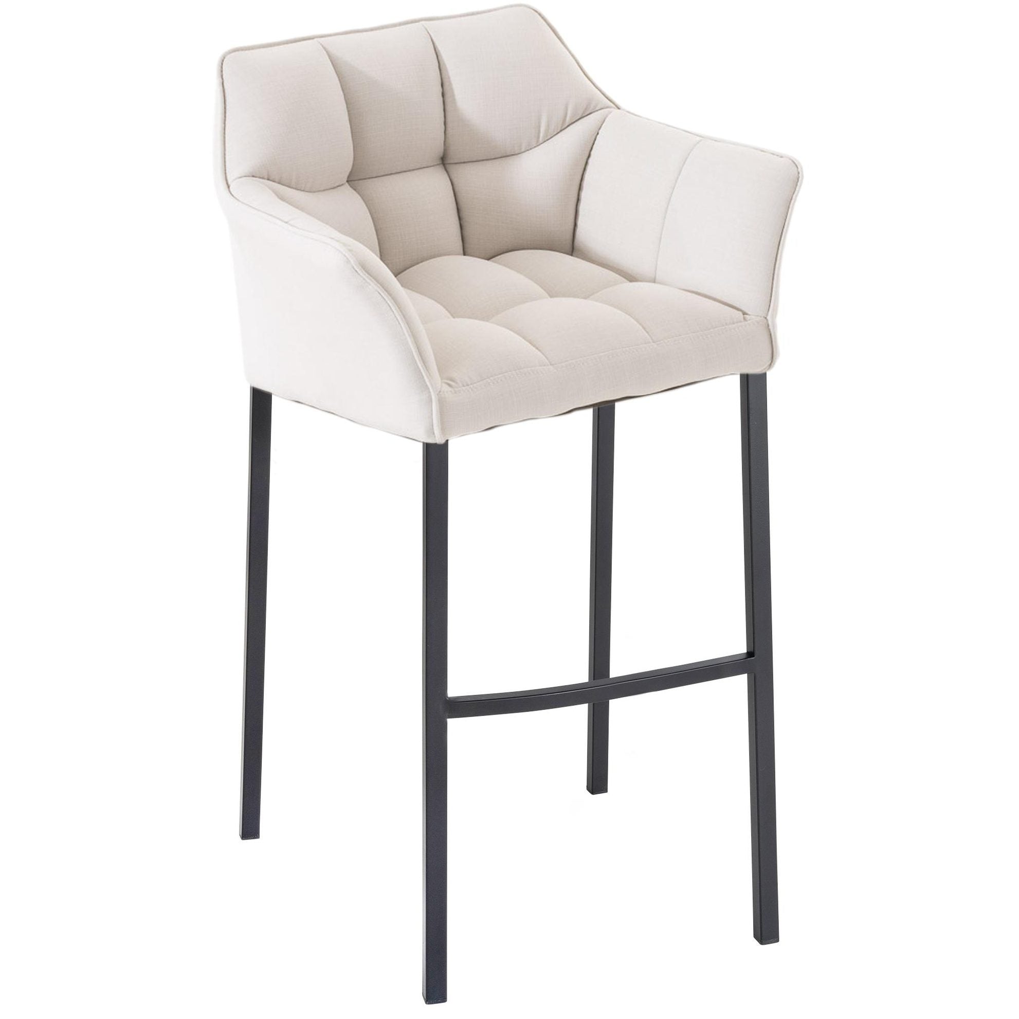 Barhocker Damaso B Stoff mit 4-Fuß Gestell - weiß - InfinityMarket
