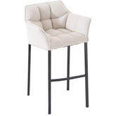 Barhocker Damaso B Stoff mit 4-Fuß Gestell - weiß - InfinityMarket