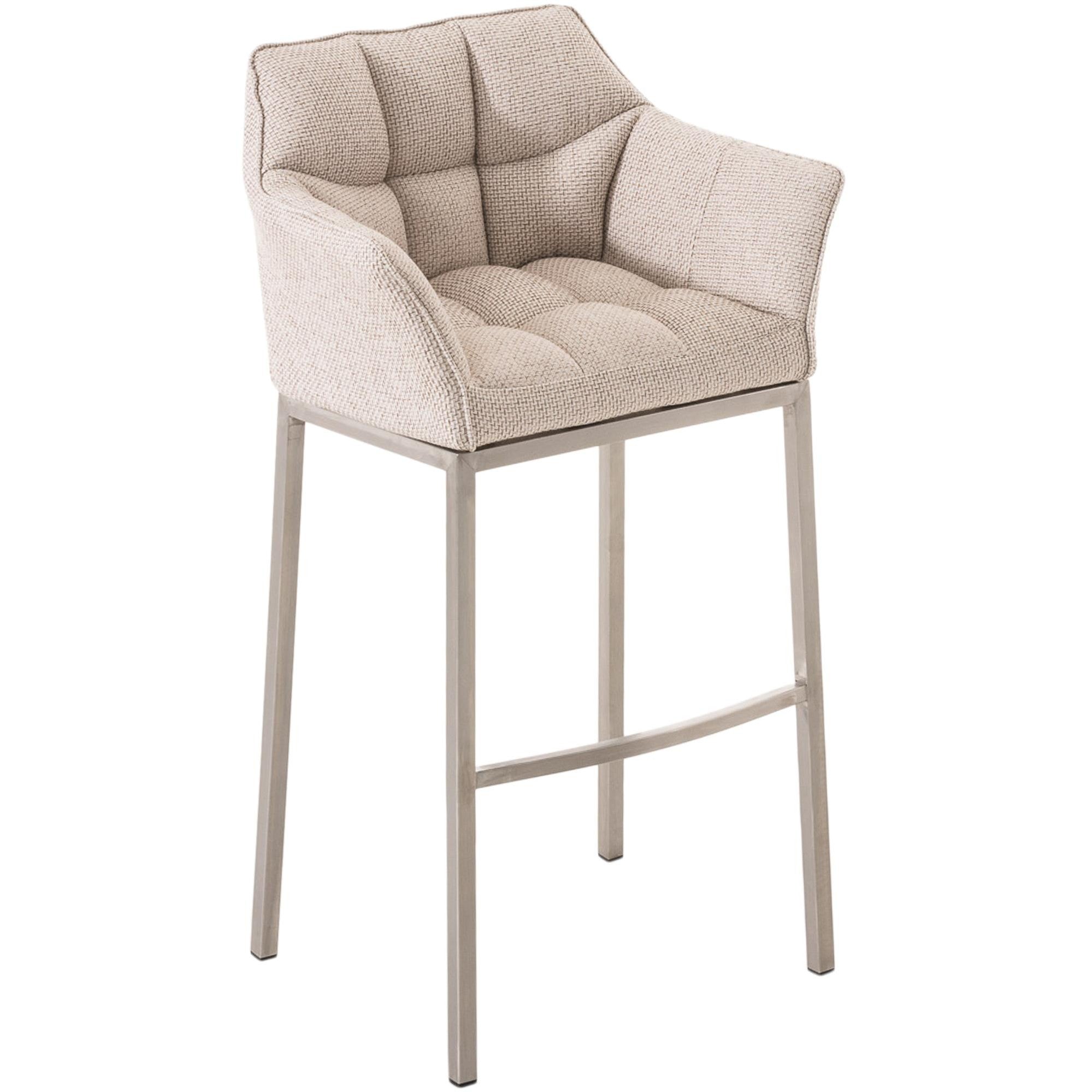 Barhocker Damaso E Stoff mit 4-Fuß Gestell - elfenbein - InfinityMarket