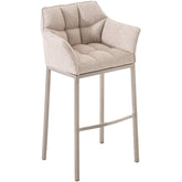 Barhocker Damaso E Stoff mit 4-Fuß Gestell - elfenbein - InfinityMarket