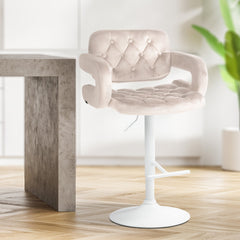 Barhocker Dublin Samt wei� - creme