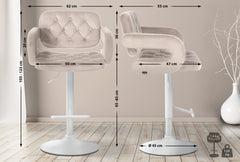 Barhocker Dublin Samt wei� - creme