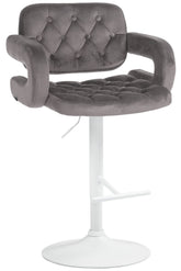 Barhocker Dublin Samt wei� - grau