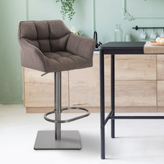 Barhocker Damaso E Stoff - grau - InfinityMarket