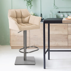 Barhocker Damaso E Stoff - creme - InfinityMarket