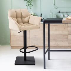 Barhocker Damaso B Stoff - creme - InfinityMarket