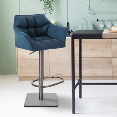 Barhocker Damaso E Stoff - blau - InfinityMarket