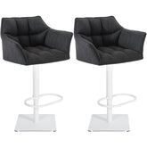 2er Set Barhocker Damaso Stoff weiß - dunkelgrau