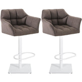 2er Set Barhocker Damaso Stoff weiß - grau
