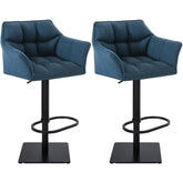 2er Set Barhocker Damaso Stoff schwarz - blau