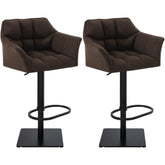 2er Set Barhocker Damaso Stoff schwarz - braun