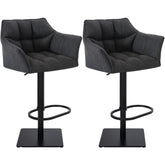 2er Set Barhocker Damaso Stoff schwarz - dunkelgrau