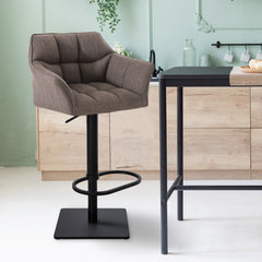 2er Set Barhocker Damaso Stoff schwarz - grau