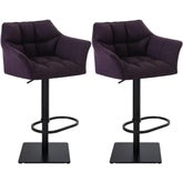 2er Set Barhocker Damaso Stoff schwarz - lila
