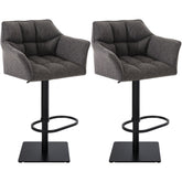 2er Set Barhocker Damaso Stoff schwarz - titangrau