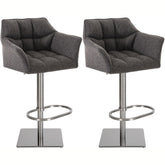 2er Set Barhocker Damaso Stoff edelstahl - titangrau