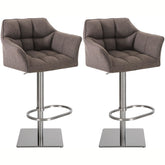 2er Set Barhocker Damaso Stoff edelstahl - grau