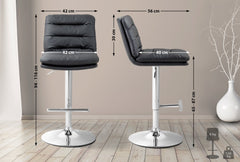 Barhocker Damar Kunstleder chrom - schwarz