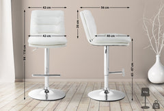 Barhocker Damar Kunstleder chrom - wei�